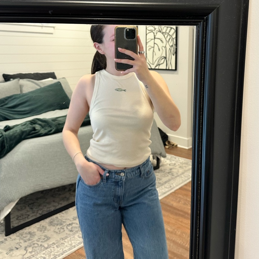 Viral A New Day Embroidered Tank Top